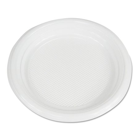 BOARDWALK Hi-Impact Plastic Dinnerware, Plate, 6" Diameter, White, PK1000 PLTHIPS6WH